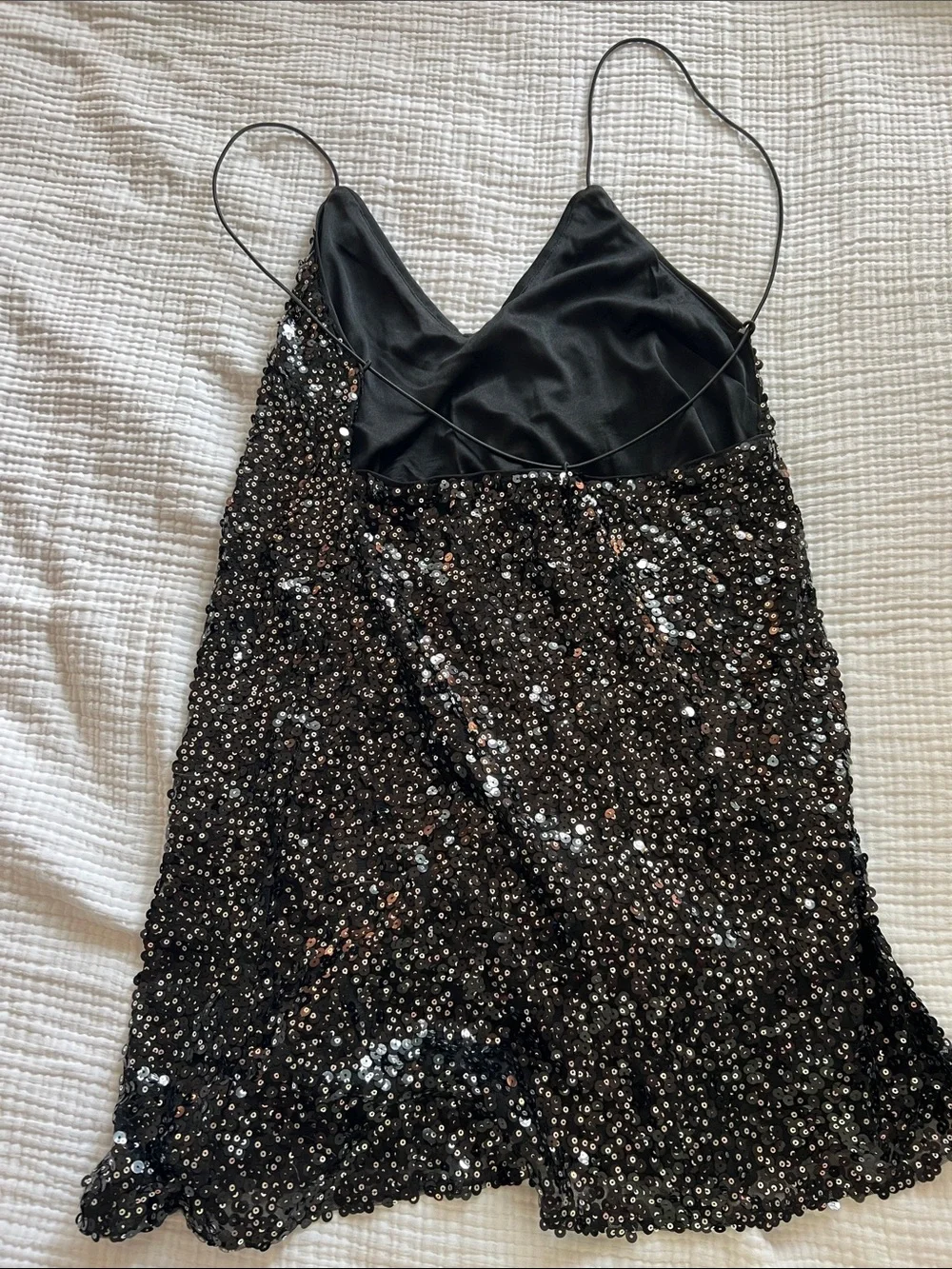 Lulu's Black Sequin Slip Dress - Picture 4 of 4